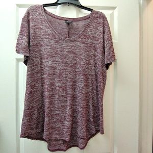 Maroon and Gray Women's Short Sleeve Shirt